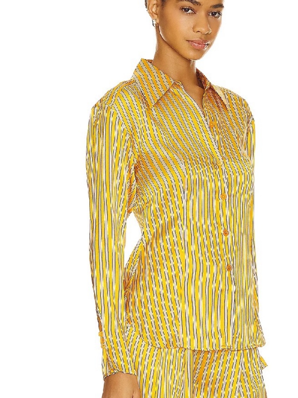 Equipment Femme “Bailey” Citrus Multi Striped Silk Shirt Sz 00 NWT